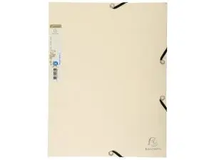 CHEMISE 3 RABATS EXACOMPTA FOREVER A4 CARTE RECYCLEE 380GR FERMETURE ELASTIQUE COLORIS SABLE