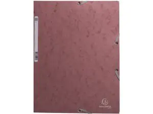 CHEMISE 3 RABATS EXACOMPTA SKANDI A4 CARTE LUSTREE 400GR FERMETURE ELASTIQUE COLORIS   VIEUX ROSE