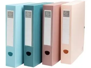 BOITE CLASSEMENT EXACOMPTA SKANDI A4 PP RECYCLE          FERMETURE PRESSION DOS 60MM   COLORIS ASSORTIS