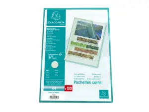 POCHETTE COIN EXACOMPTA A4 PP GRAINE 12/100EME 120 MICRONS COLORIS VERT PAQUET 100 UNITES