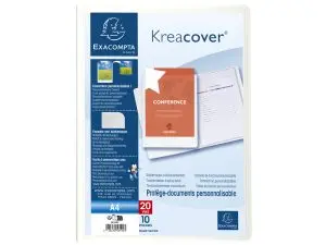 PORTE-VUES EXACOMPTA KREA COVER PP 20 VUES COLORIS      BLANC