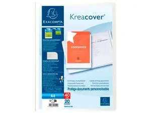 PORTE-VUES EXACOMPTA KREA COVER PP 40 VUES COLORIS      BLANC