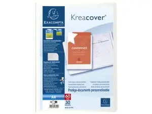 PORTE-VUES EXACOMPTA KREA COVER PP 60 VUES COLORIS      BLANC