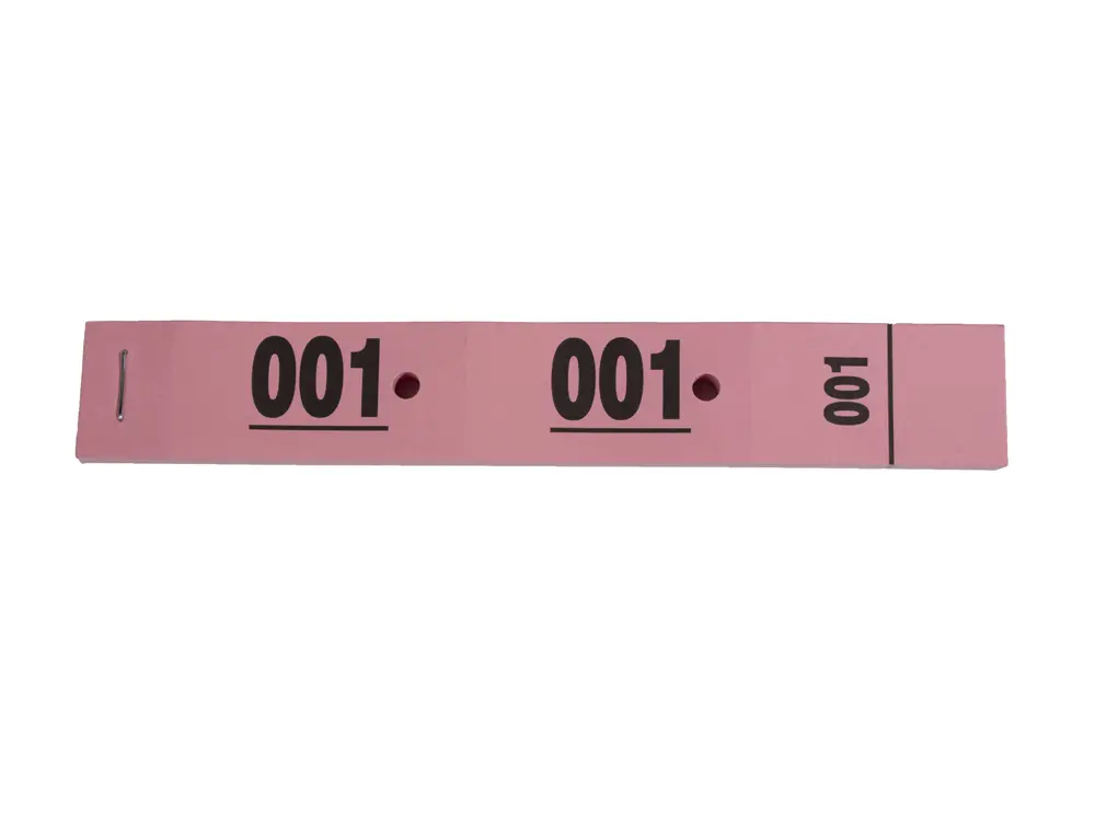 TICKET VESTIAIRE EXACOMPTA 20X3CM COLORIS ROSE CARNET 50 UNITES