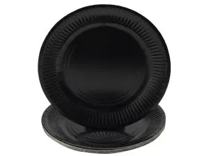 ASSIETTE EXACOMPTA CARTON ROND DIAM. 23CM COLORIS NOIR PAQUET 20 UNITES