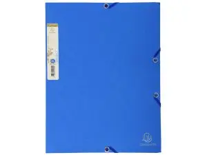 CHEMISE 3 RABATS EXACOMPTA FOREVER A4 CARTE RECYCLEE 380GR FERMETURE ELASTIQUE COLORIS BLEU FRANCE