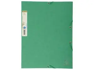 CHEMISE 3 RABATS EXACOMPTA FOREVER A4 CARTE RECYCLEE 380GR FERMETURE ELASTIQUE COLORIS VERT