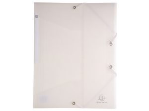 CHEMISE 3 RABATS EXACOMPTA A4 PP CHROMALINE 5/10E TRANSLUCIDE FERMETURE ELASTIQUE COLORIS ASSORTIS