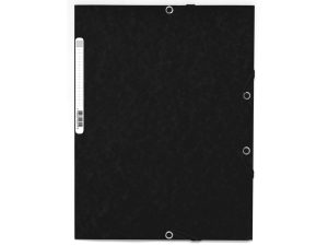 CHEMISE EXACOMPTA 3 RABATS CARTE LUSTREE 355GR A4        FERMETURE ELASTIQUE ETIQUETTE COLORIS NOIR LOT 10 UNITES