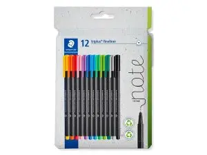FEUTRE STAEDTLER TRIPLUS FINELINER 334 TRIANGULAIRE POINTE SUPERFINE 0,3MM COLORIS ASSORTIS ETUI CARTON