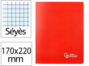 CAHIER PIQURE LIDERPAPEL COUVERTURE PP 170X220MM 96P   SEYES COLORIS ROUGE