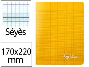 CAHIER PIQURE LIDERPAPEL COUVERTURE PP 170X220MM 96P   SEYES COLORIS JAUNE