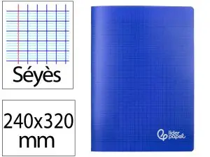 CAHIER PIQURE LIDERPAPEL COUVERTURE PP 240X320MM 48P   SEYES COLORIS BLEU