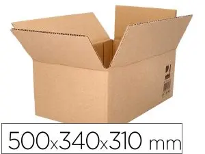CAISSE AMERICAINE Q-CONNECT ULTRA-RESISTANTE CARTON RECYCLE DOUBLE CANNELURE 7MM 500X340X310MM COLORIS KRAFT