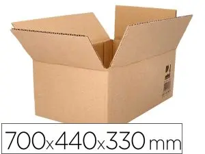 CAISSE AMERICAINE Q-CONNECT ULTRA-RESISTANTE CARTON RECYCLE DOUBLE CANNELURE 7MM 700X440X330MM COLORIS KRAFT