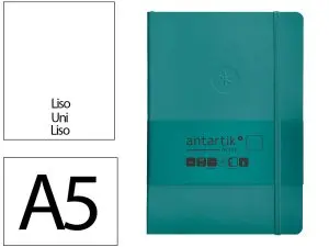 CARNET FERMETURE ELASTIQUE ANTARTIK NOTES COUVERTURE SOUPLE A5 PAPIER UNI IVOIRE 100 FEUILLES 80GR FSC VERT PAON