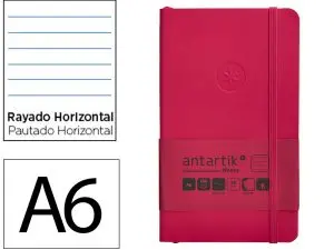 CARNET FERMETURE ELASTIQUE ANTARTIK NOTES COUVERTURE     SOUPLE A6 LIGNE 100 FEUILLES  80GR FSC COLORIS FRAMBOISE