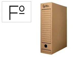 BOITE A ARCHIVES LIDERPAPEL CARTON RECYCLE 325G/M2 DOS 100MM KRAFT 365X100X251MM