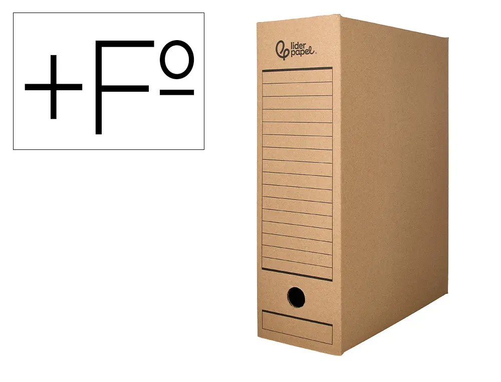 BOITE A ARCHIVES LIDERPAPEL CARTON RECYCLE 325G/M2 DOS 116MM KRAFT 388X116X275MM