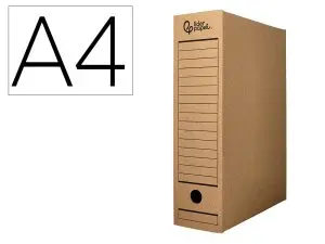 BOITE A ARCHIVES LIDERPAPEL CARTON RECYCLE DIN A4 325G/M2 DOS 82MM KRAFT 325X82X250MM