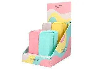 PRESENTOIR ANTARTIK FOURRE-TOUT MODELES PRISMA COLORIS PASTEL 185X50X75MM 8 UNITES