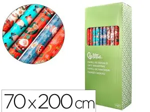 PAPIER CADEAU LIDERPAPEL NOEL ROULEAU 0,70X2M 60G MOTIFS    ASSORTIS C-2024