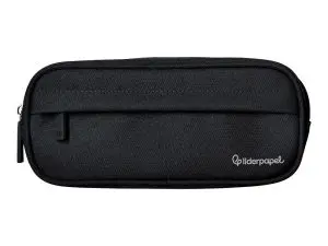 FOURRE-TOUT LIDERPAPEL RECTANGULAIRE COINS ARRONDIS  1 COMPARTIMENT AVEC POCHE     AVANT 21X9CM COLORIS NOIR