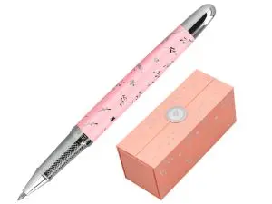 ROLLER BELIUS COLLECTION1 ALUMINIUM ENCRE NOIRE COLORIS ROSE DESIGN RELIEF ARGENTE    BOITE DESIGN