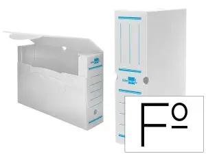 BOITE A ARCHIVES LIDERPAPEL POLYPROPYLENE ONDULE DOS      100MM 360X100X260MM COLORIS   BLANC