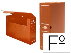 BOITE A ARCHIVES LIDERPAPEL POLYPROPYLENE ONDULE DOS      100MM 360X100X260MM COLORIS   MARRON