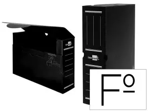 BOITE A ARCHIVES LIDERPAPEL POLYPROPYLENE ONDULE DOS      100MM 360X100X260MM COLORIS   NOIR