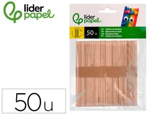 BATONNETS LIDERPAPEL BOIS DIM. 11,4X1CM COLORIS NATUREL SACHET 50 UNITES