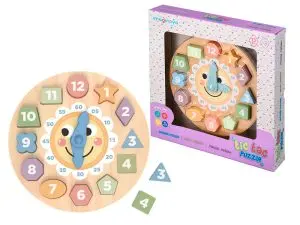 JEU ENFANT IMAGINOVO HORLOGE BOIS +3 ANS 13 PIECES         29X29X3,5 CM