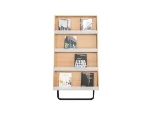 PRESENTOIR SOL PAPERFLOW MODELE B GAMME BOIS STRUCTURE BOIS 3 TABLETTES FINITION     COLORIS NOIR