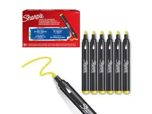 MARQUEUR SHARPIE CREATIF POINTE OGIVE TRAIT 2,5MM      ENCRE ACRYLIQUE COLORIS JAUNE