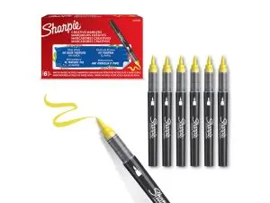 MARQUEUR SHARPIE CREATIF POINTE PINCEAU TRAIT MIN      1,2MM ENCRE ACRYLIQUE COLORIS JAUNE