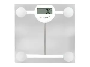 BALANCE SALLE DE BAIN Q-CONNECT NUMERIQUE ECRAN LCD 75X31MM COLORIS TRANSPARENT