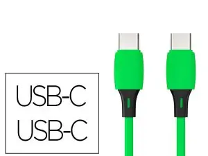 CABLE Q-CONNECT USB-C VERS USB-C PVC LONGUEUR 2M COLORIS VERT