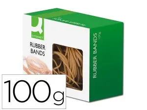 ELASTIQUE Q-CONNECT CAOUTCHOUC 100G TAILLES       ASSORTIES