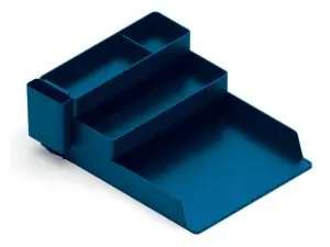 BAC RANGEMENT Q-CONNECT PLASTIQUE 4 COMPARTIMENTS     COLORIS BLEU