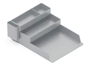 BAC RANGEMENT Q-CONNECT PLASTIQUE 4 COMPARTIMENTS     COLORIS GRIS
