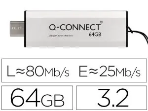 CLE USB Q-CONNECT FLASH DRIVE 64 GB 3.2 TYPE-C