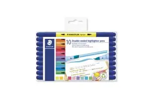 STYLO-SURLIGNEUR STAEDTLER 3620 DOUBLE POINTE            BISEAUTEE/PINCEAU COLORIS     ASSORTIS SET 10 UNITES