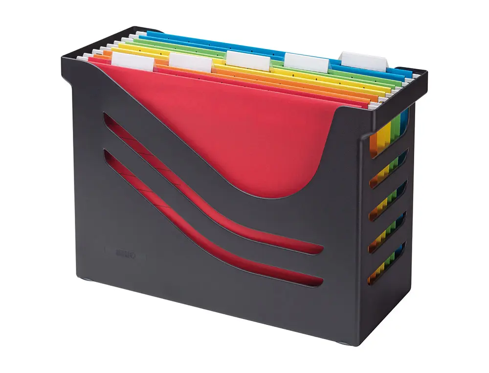 BOITE DOSSIERS SUSPENDUS TARIFOLD RE-SOLUTION A4 PLASTIQUE AVEC 5 DOSSIERS COLORIS NOIR