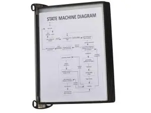 SYSTEME PRESENTATION TARIFOLD PRO MURAL A4 PP 5 POCHES COLORIS NOIR