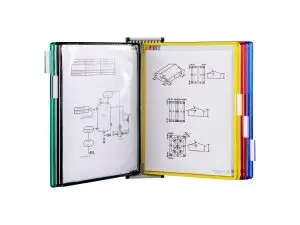 SYSTEME PRESENTATION TARIFOLD PRO MURAL A4 METAL 5 POCHES   COLORIS ASSORTIS