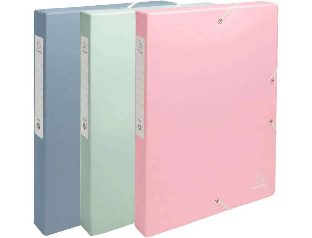 BOITE CLASSEMENT EXACOMPTA AUTENTIK CARTE RECYCLEE 600GR A4 25X33CM DOS 25MM COLORIS ASSORTIS