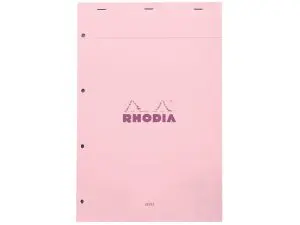 BLOC AGRAFE RHODIA COULEURS N 20 A4+ 21X31,8CM SEYES 80 FEUILLETS MICROPERFORES ET PERFORES 4 TROUS COUVERTURES