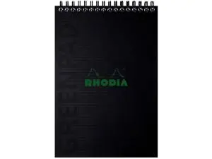 BLOC RHODIA GREENACTIVE GREENPAD RELIURE INTEGRALE A5+ LIGNE CARTE SOUPLE RECYCLEE 350G 80F COLORIS