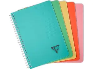 CAHIER CLAIREFONTAINE RELIURE INTEGRALE LINICOLOR ESSENCE AA 21X29,7CM COUVERTURE PP 5X5 90G 180P ASSORTIMENT
